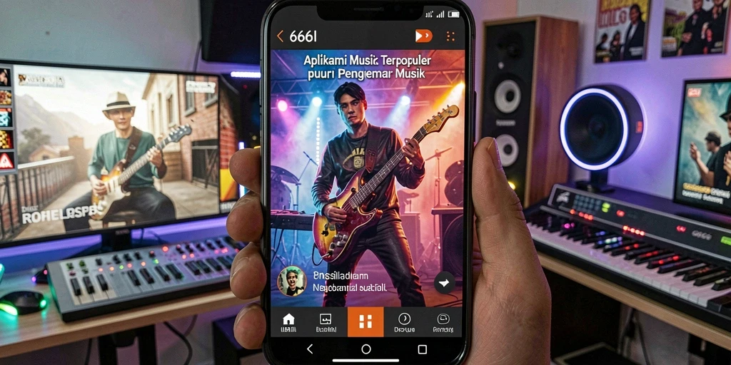 Tampilan screenshot gameplay <strong>666I</strong> dengan antarmuka musik yang menarik.