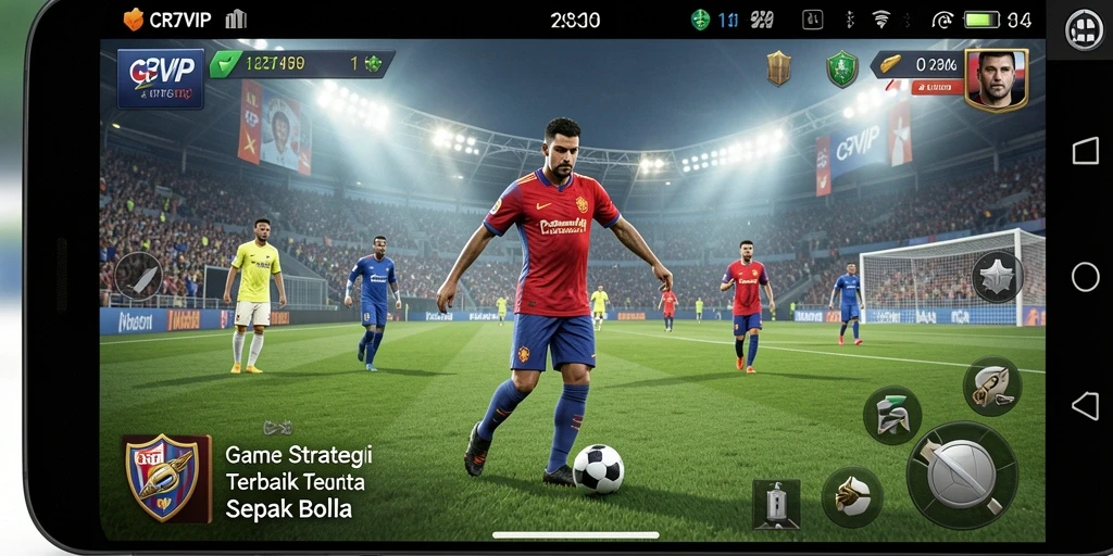 Screenshot gameplay yang menampilkan strategi dan manajemen tim di CR7VIP.