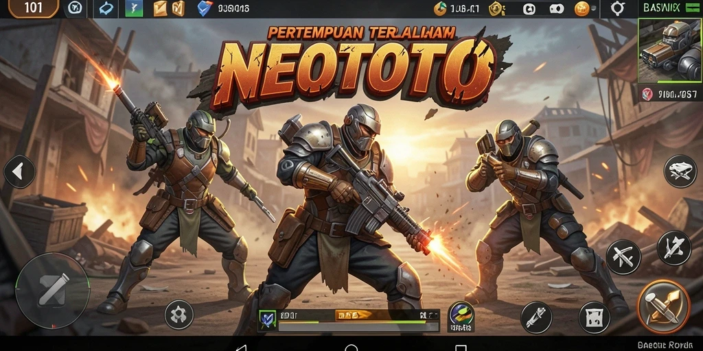 Tampilan gameplay seru dalam NEOTOTO Battle Royale.