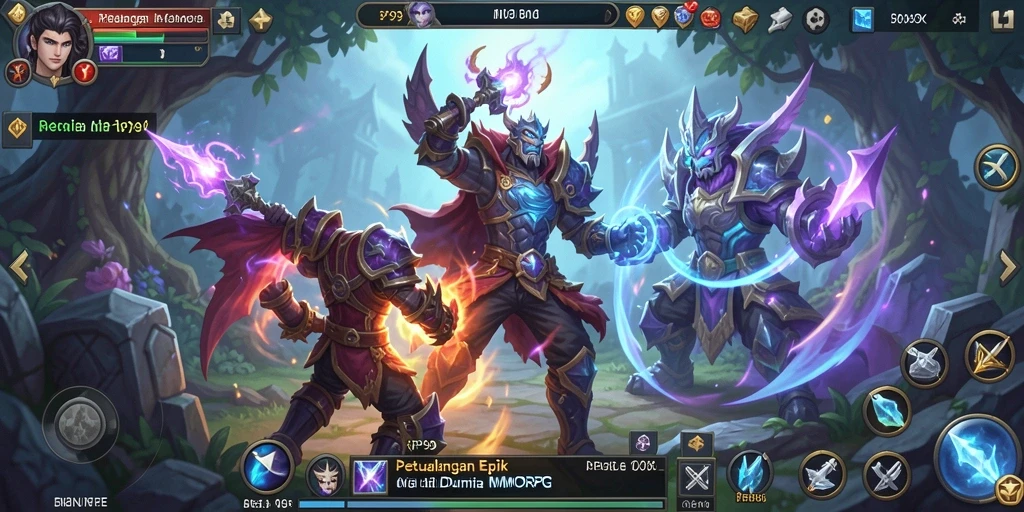 Menampilkan gameplay seru dalam RP99 dengan petualangan MMORPG.