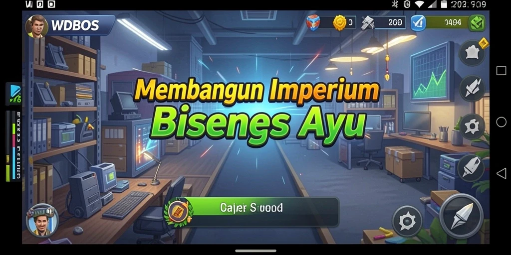 Tangkapan layar utama WDBOS menunjukkan berbagai aspek gameplay Tycoon.